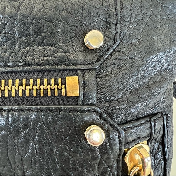 BOTKIER Logan Convertible Wristlet Black Pebbled Leather Shoulder Bag Crossbody - Picture 12 of 16